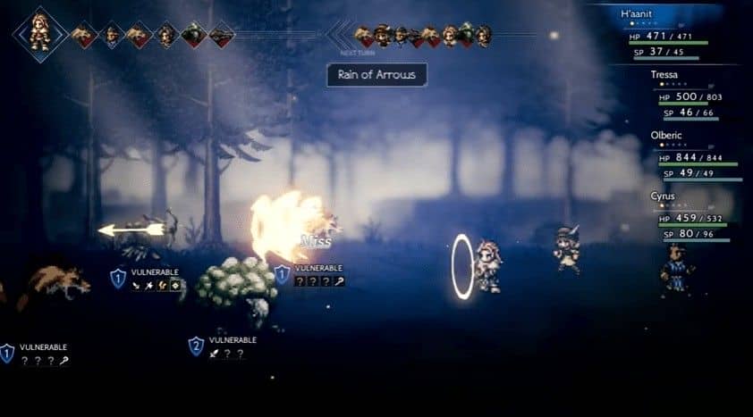 Octopath Traveler Battle