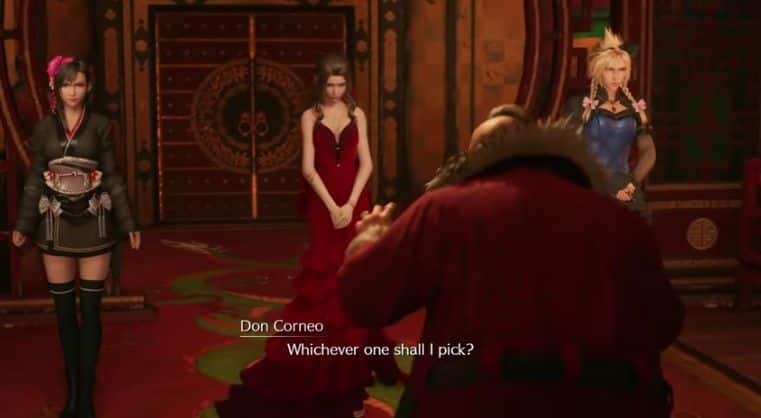 FF7R Don Corneo dress scene